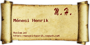 Ménesi Henrik névjegykártya
